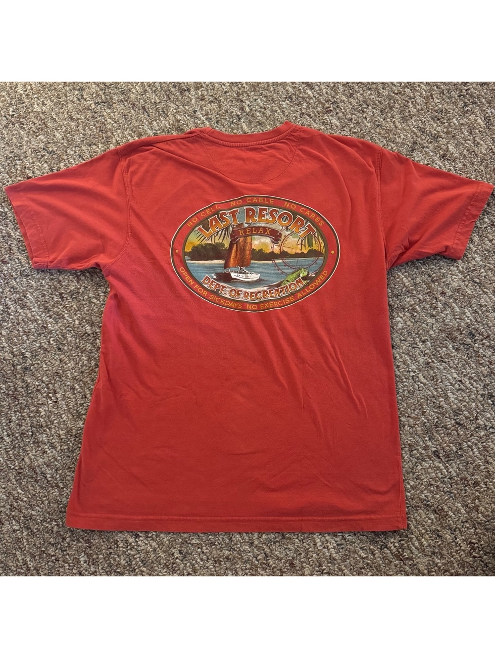 Last Resort Dept. of Recreation Sailboat Graphic Tee Mens Size Extra Large
